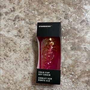 Starbucks Pink and Gold Textured cold cup/collectible keychain. New in box